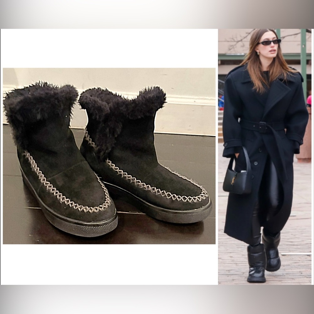🥾 blondo WOMEN'S BLACK SUEDE pull on WATERPROOF mocassin  BOOTIES SIZE 8.5 M